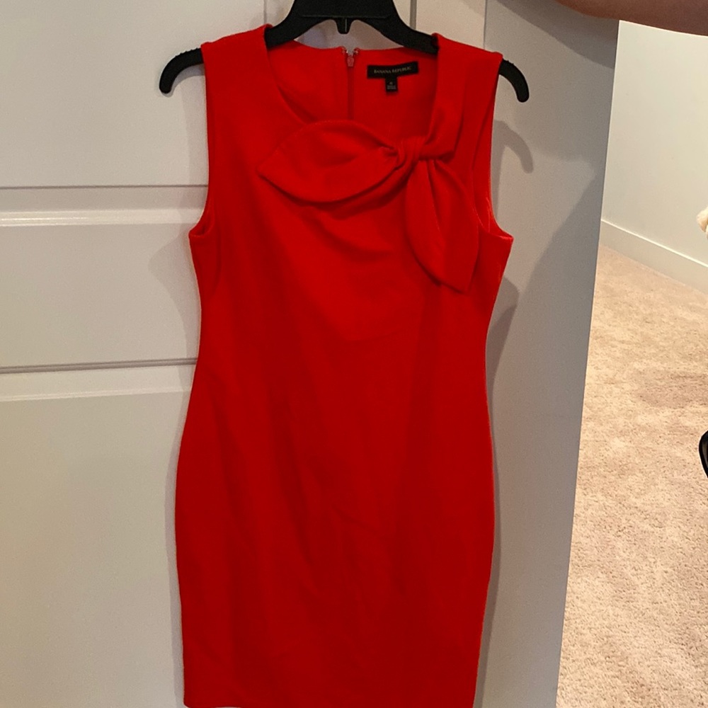 Burnt orange banana dress with bow